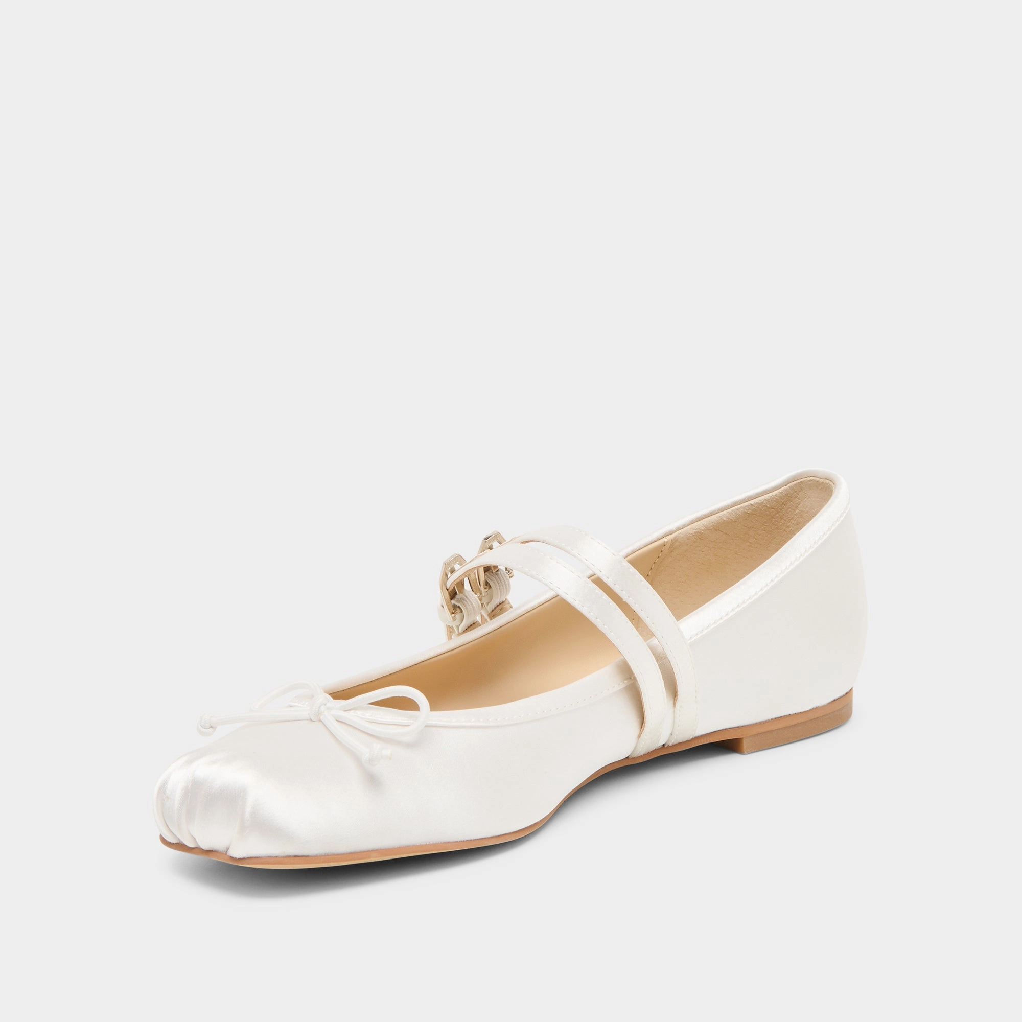 GIBSEN BALLET FLATS TRUE WHITE SATIN Elegant Boots