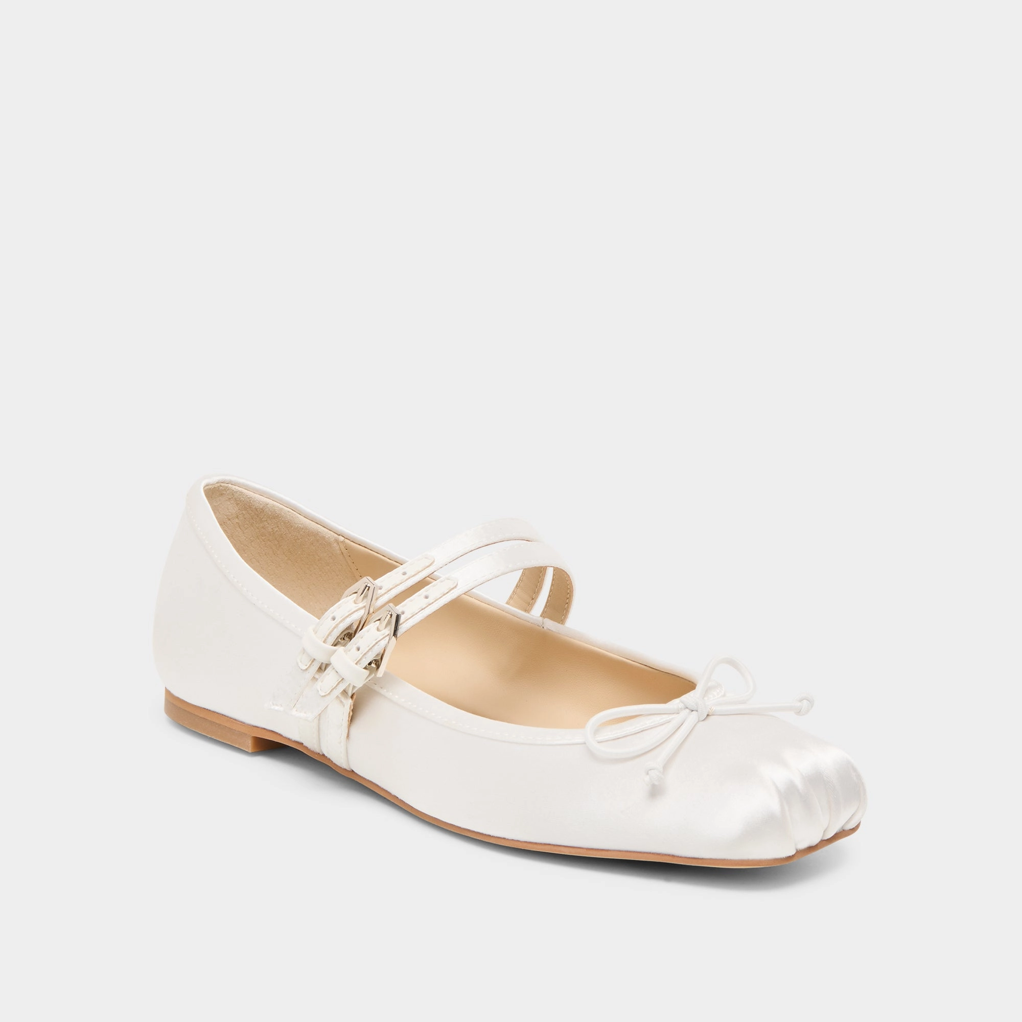GIBSEN BALLET FLATS TRUE WHITE SATIN Bold Spark Retro Glow
