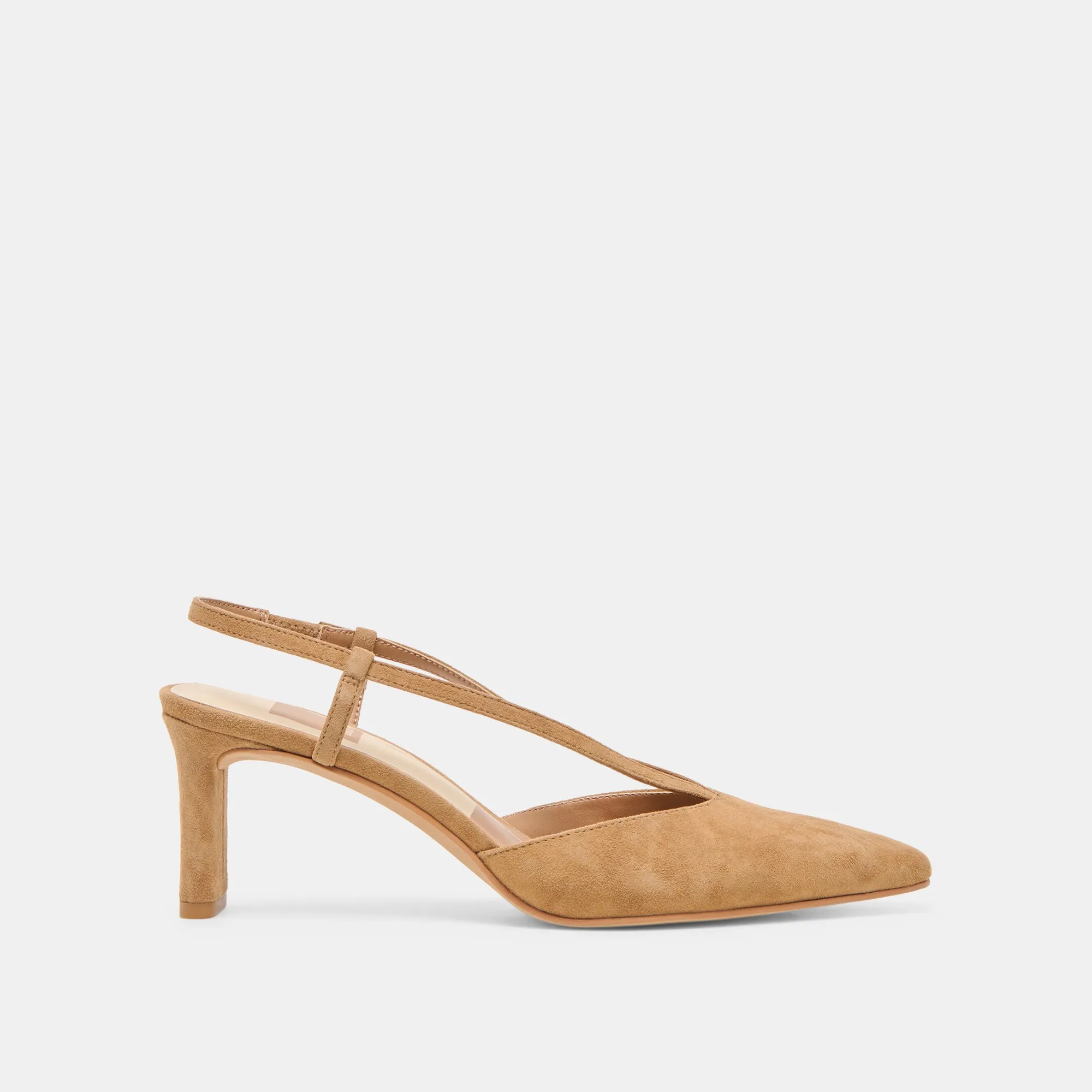 Streetwear Style Impact Cushion GINAY HEELS LT BROWN SUEDE