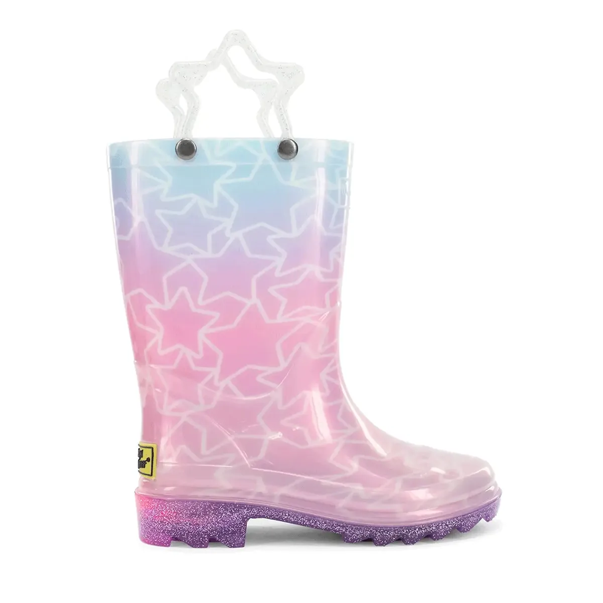Girls' Glitter Stars Lighted Rain Boot 24128251 easy - clean - level Mobility