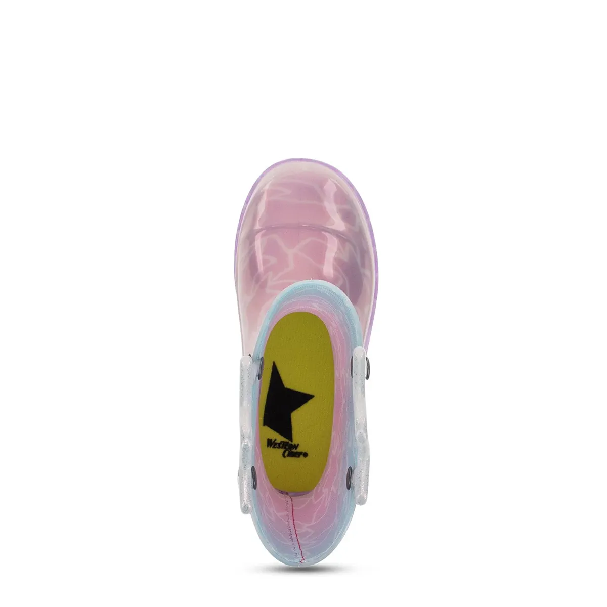 least formal athlete - style Girls' Glitter Stars Lighted Rain Boot 24128251