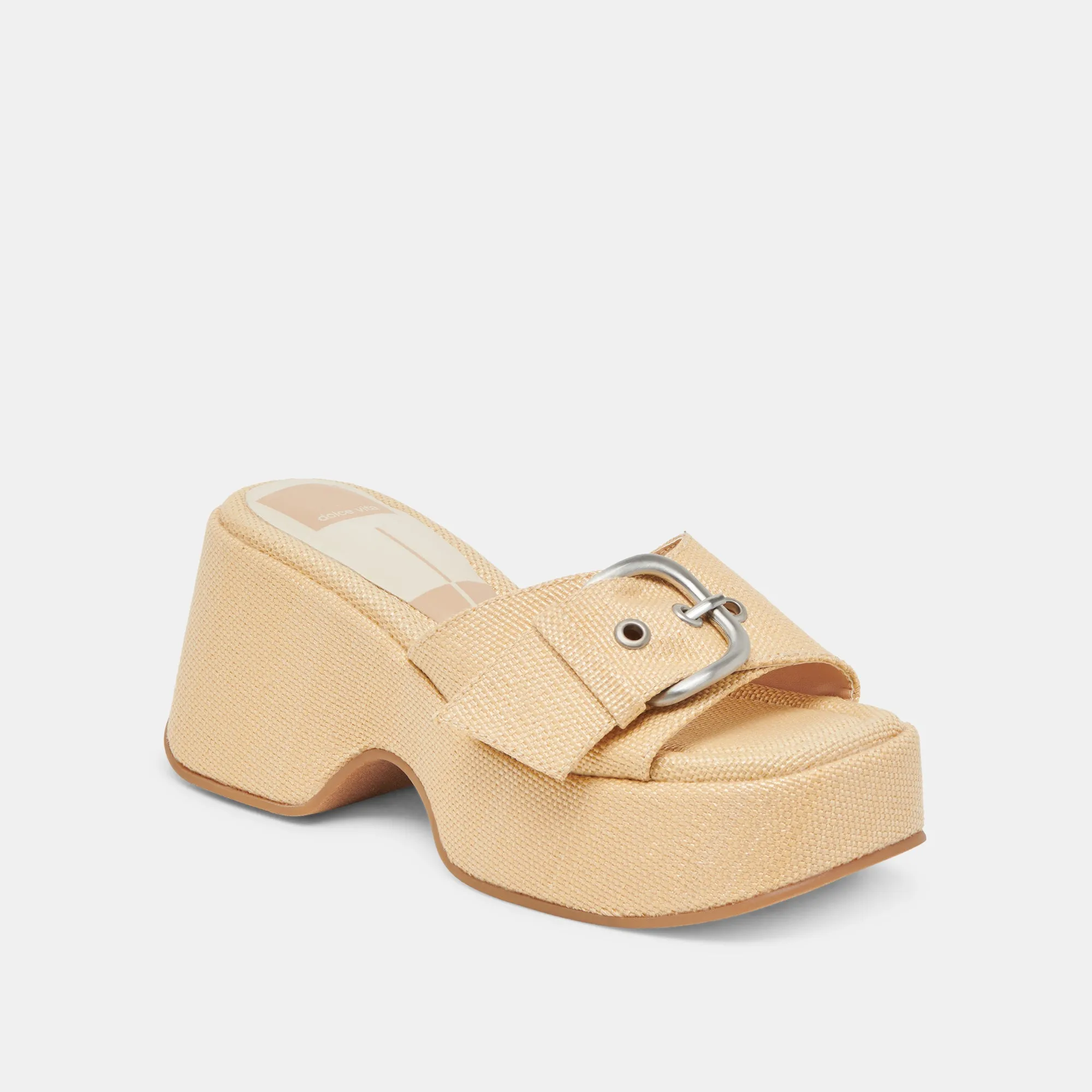 Ultra-soft sole Premium Sole GISEL HEELS LT NATURAL WOVEN RAFFIA