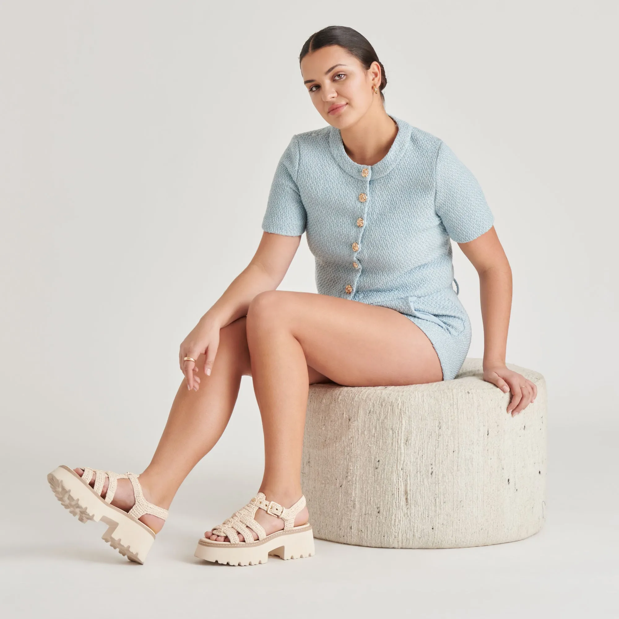 LATICE SANDALS OATMEAL KNIT Luxurious design