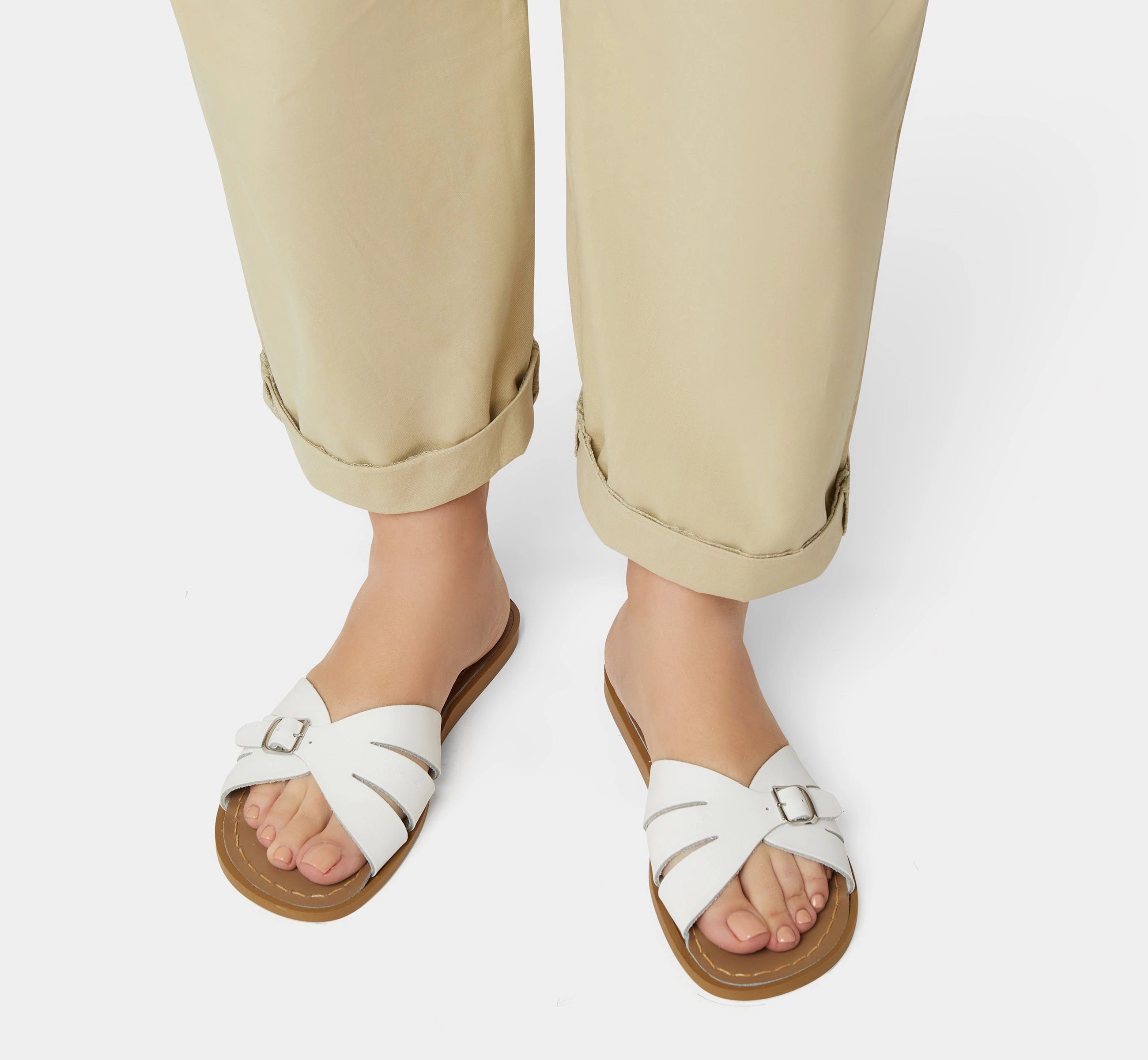 Eco Conscious Design Classic Slide White Womens Sandal