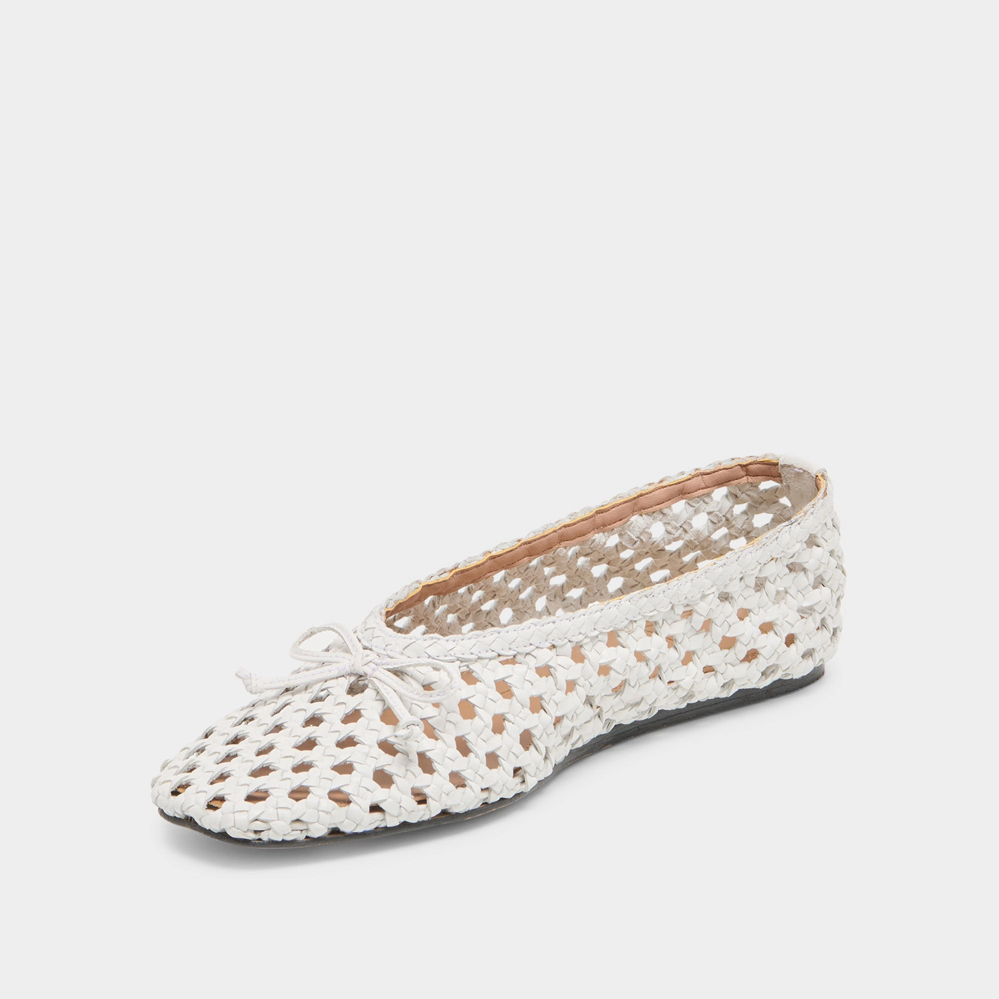EDDA BALLET FLATS BONE WOVEN LEATHER Self Spark Sleek Profile