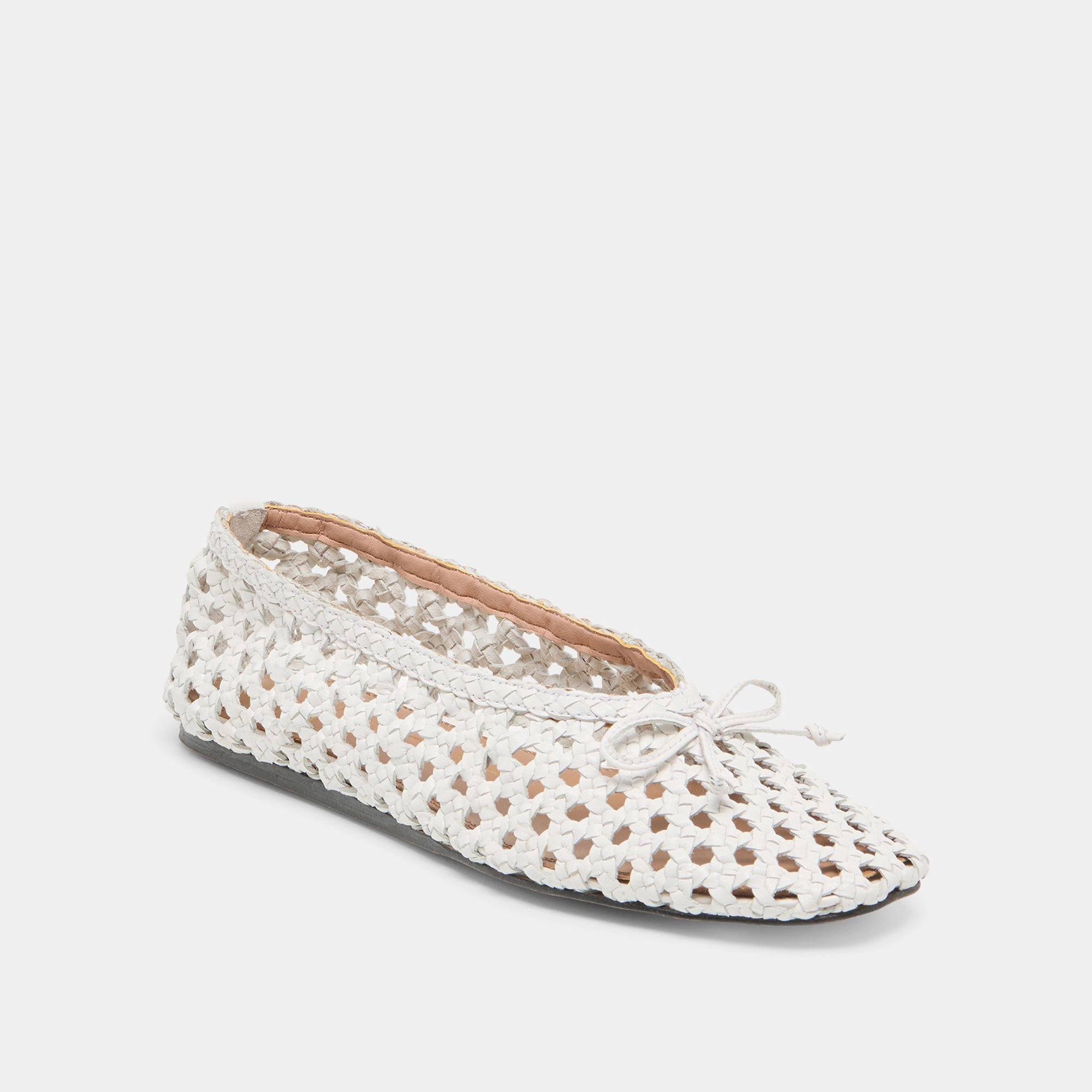 EDDA BALLET FLATS BONE WOVEN LEATHER Bold Design