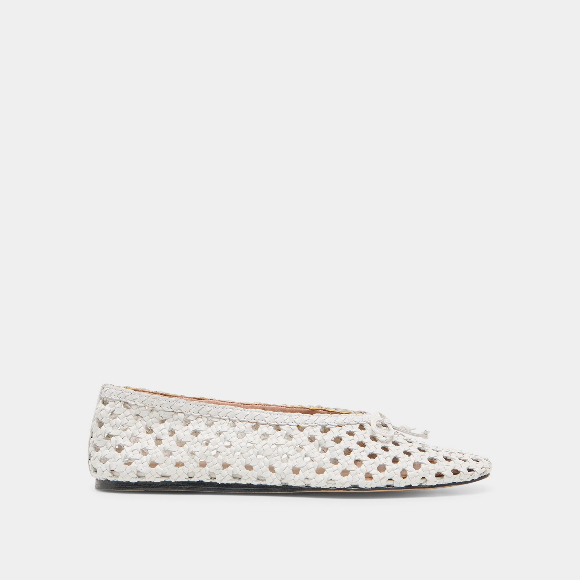 EDDA BALLET FLATS BONE WOVEN LEATHER Custom made