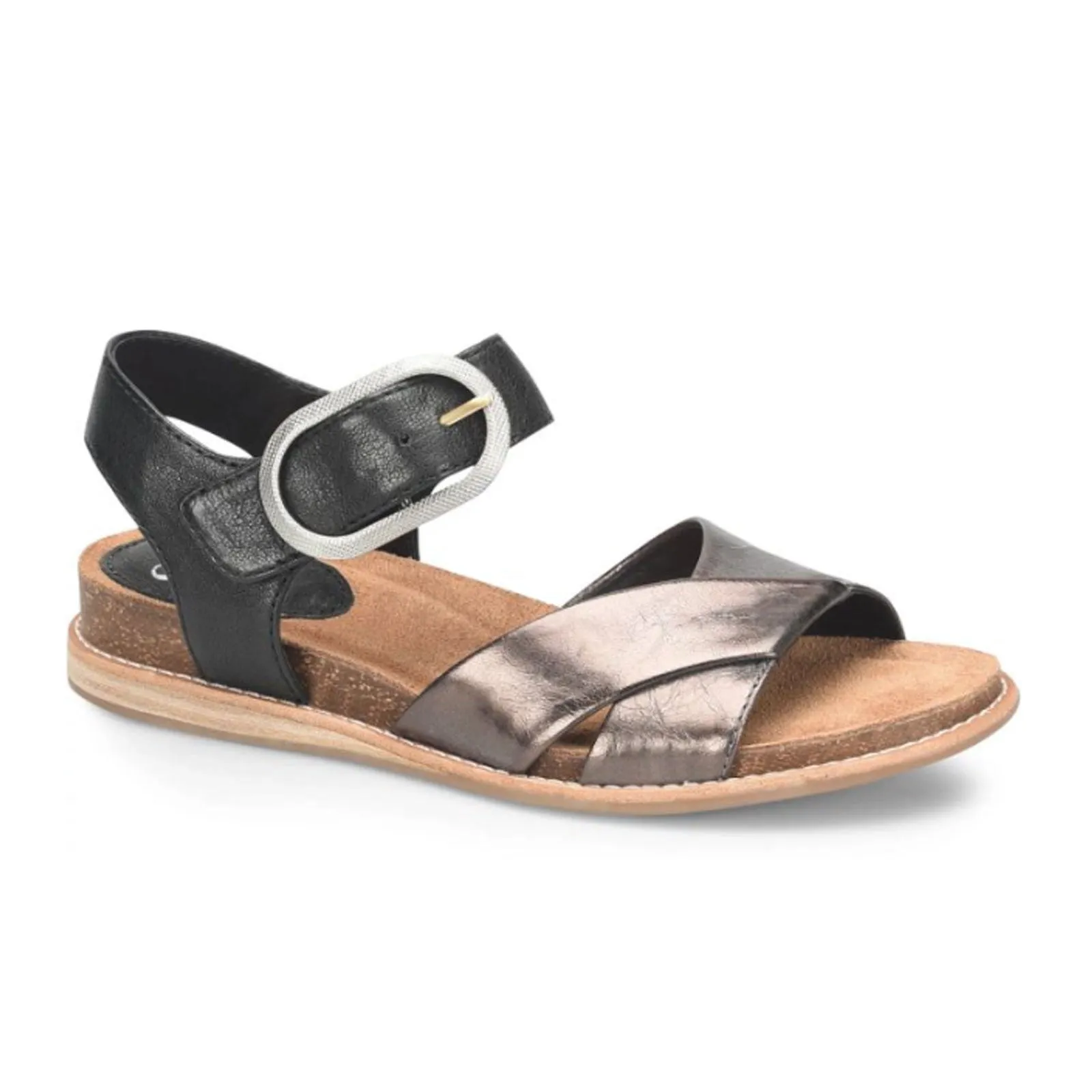 Relaxation Sandal Carbon plate Sofft Bayo Backstrap Sandal (Women) - Black/Pewter