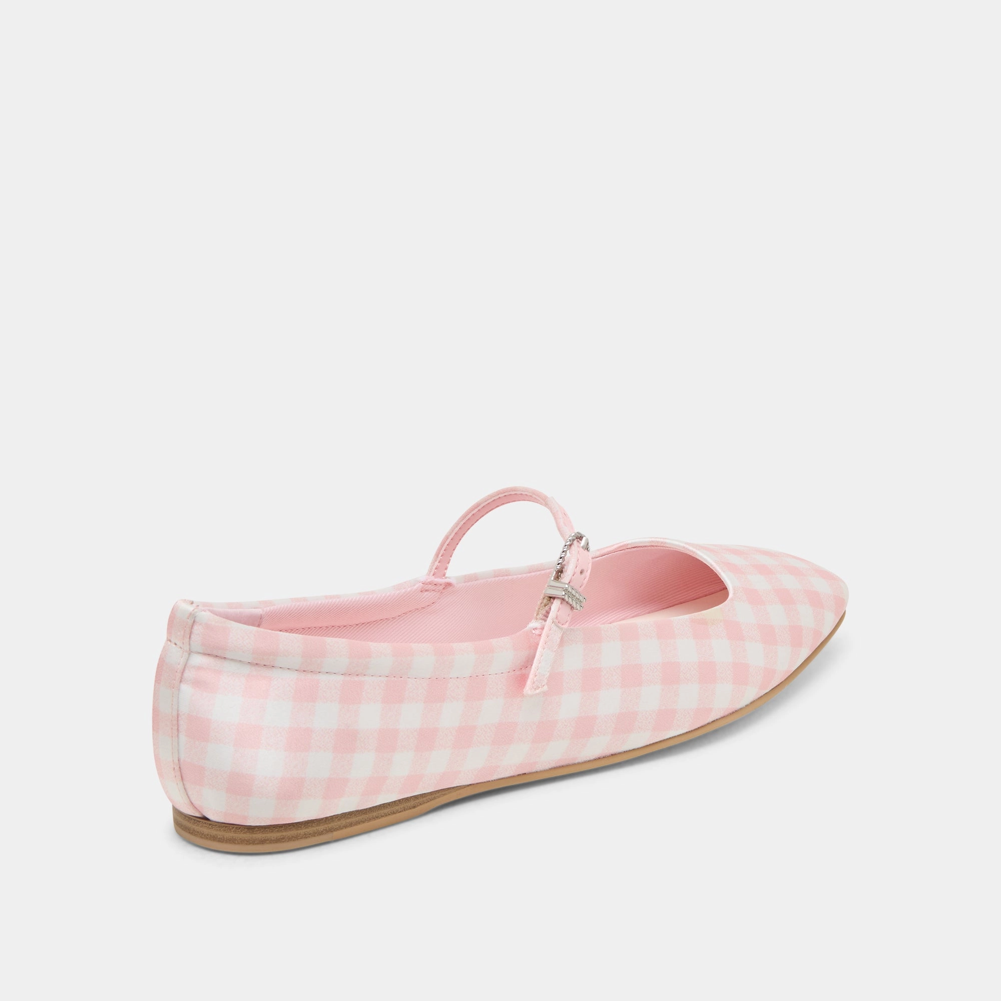 REYES X BYRDIE GOLF WIDE BALLET FLATS PINK PLAID GINGHAM Sun Proof