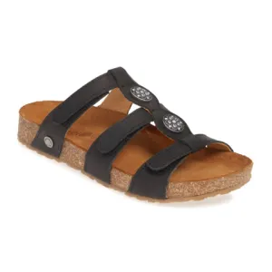 Cushioned Footbed Haflinger Alice Slide Sandal (Women) - Black New