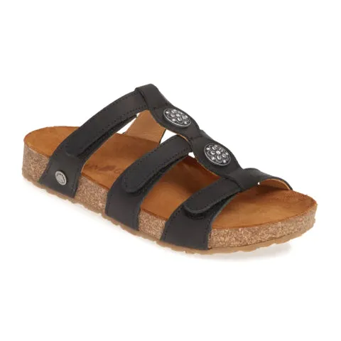 Effortless Sandal Fit Haflinger Alice Slide Sandal (Women) - Black New