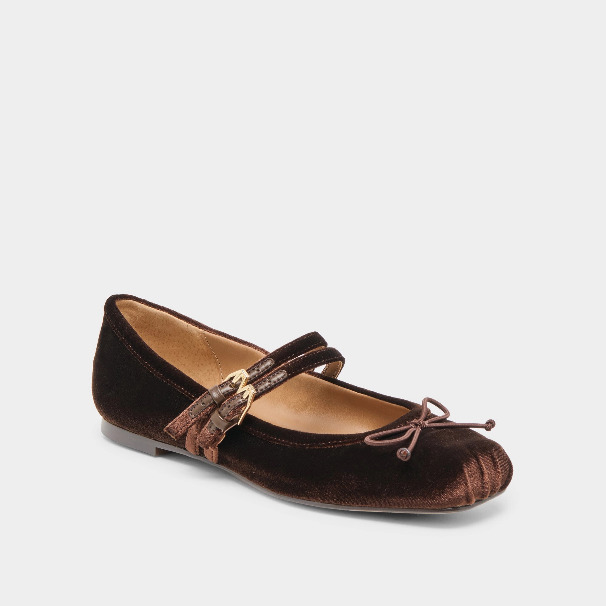 GIBSEN BALLET FLATS CHOCOLATE VELVET Chic Look