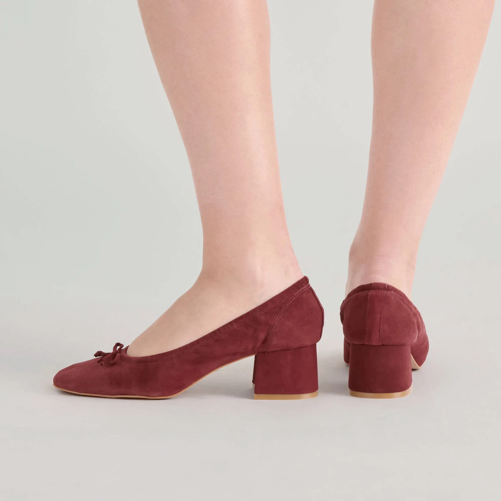 Recycled Rubber Outsole KARMIN HEELS BRANDY SUEDE
