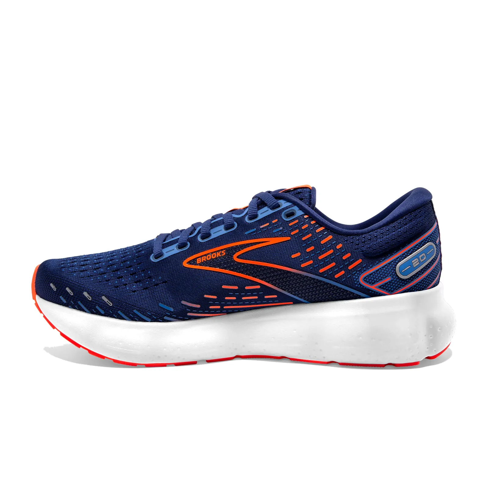 Insulated Cold Climate Responsive Midsole Brooks Glycerin 20 Running Shoe (Men) - Blue Depths/Palace Blue/Orange
