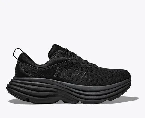 Slip Resistant Mountain Hike HOKA MENS BONDI 8 - BLACK