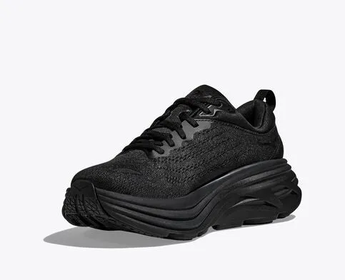 Comfort Lining Mountain Climber Premium Leather HOKA MENS BONDI 8 - BLACK