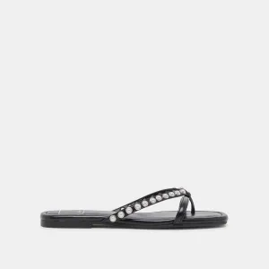 LUCCA PEARL SANDALS BLACK PEARLS Non Slip Outsole Solid