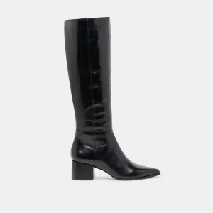 Quick Travel KIRSON WIDE CALF BOOTS BLACK LEATHER