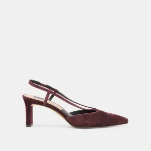 Cushioned Ankle Support GINAY HEELS MULBERRY SUEDE