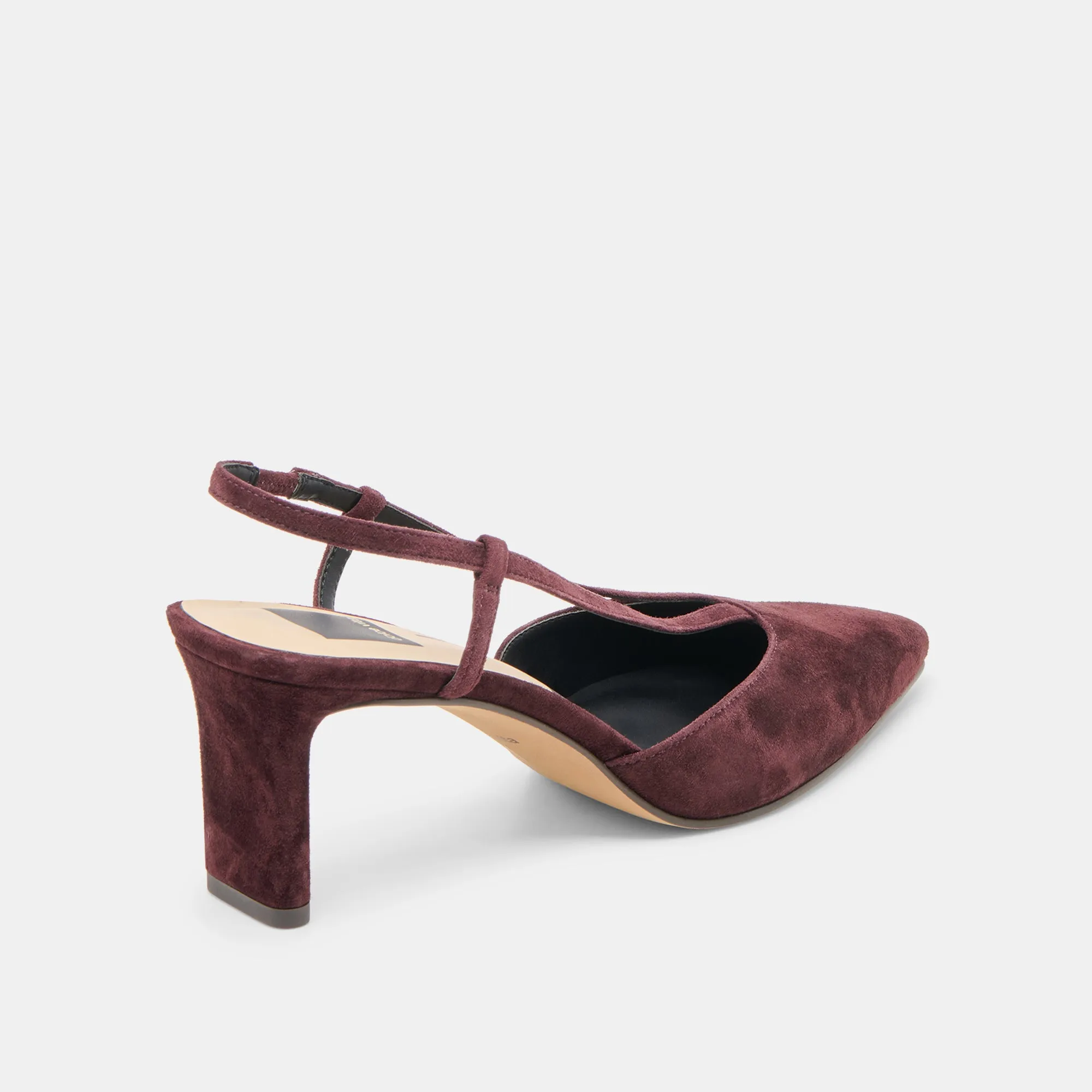 GINAY HEELS MULBERRY SUEDE Shock Dissipating Plate High Cushioning