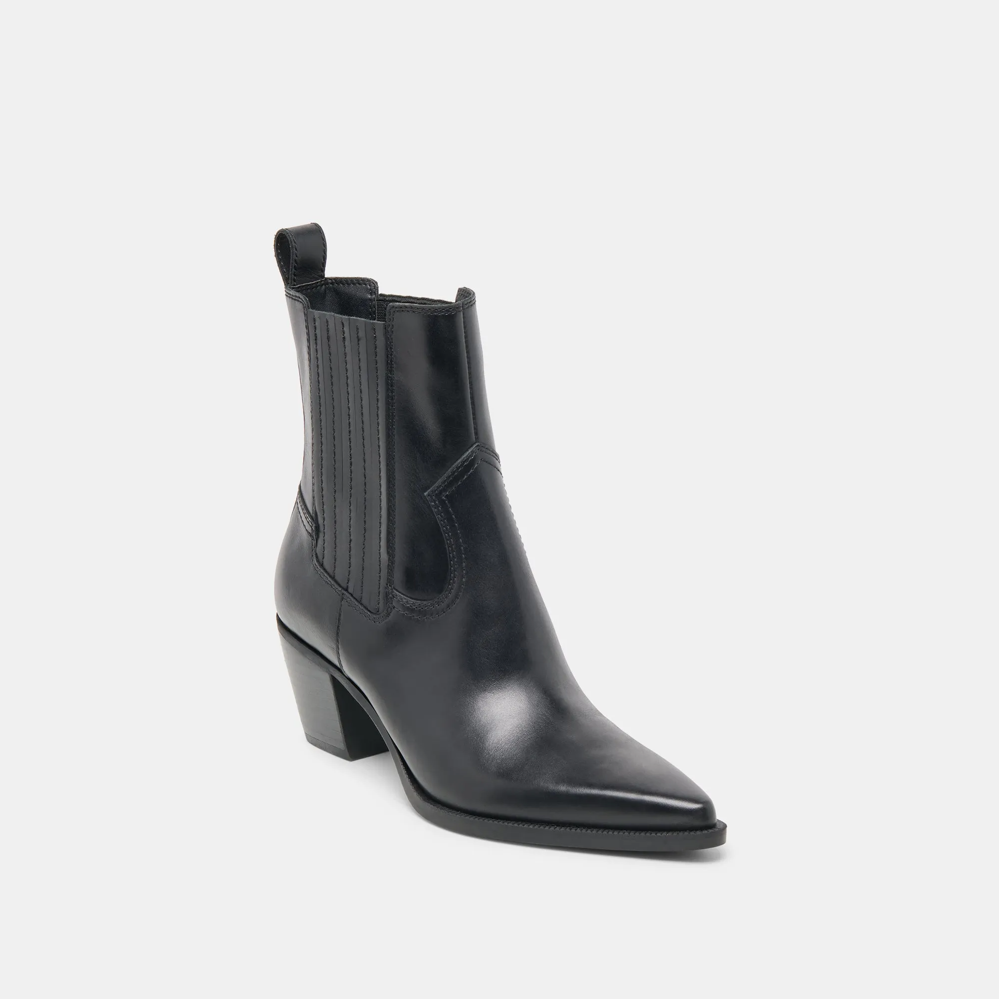 SLIM BOOTIES BLACK LEATHER Rubberized Edges MachineWashable