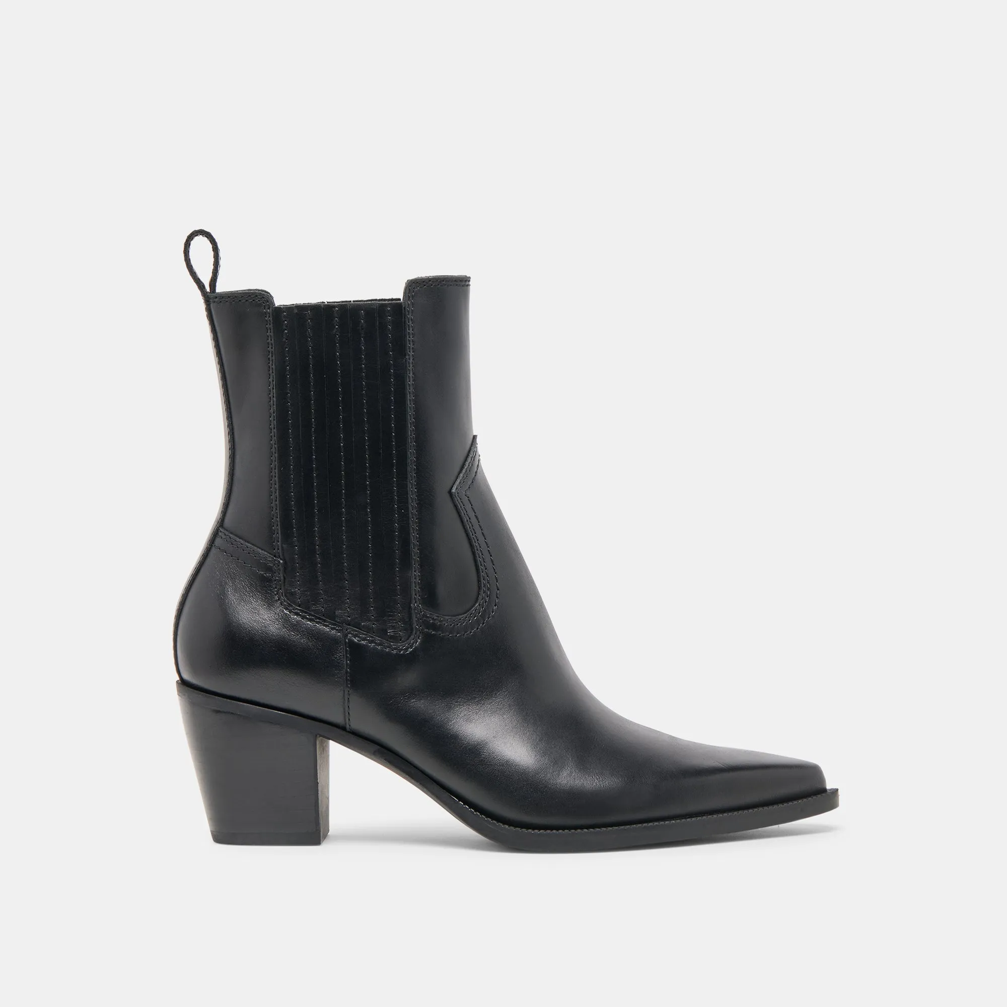 SLIM BOOTIES BLACK LEATHER Ease Wear Layered Chic