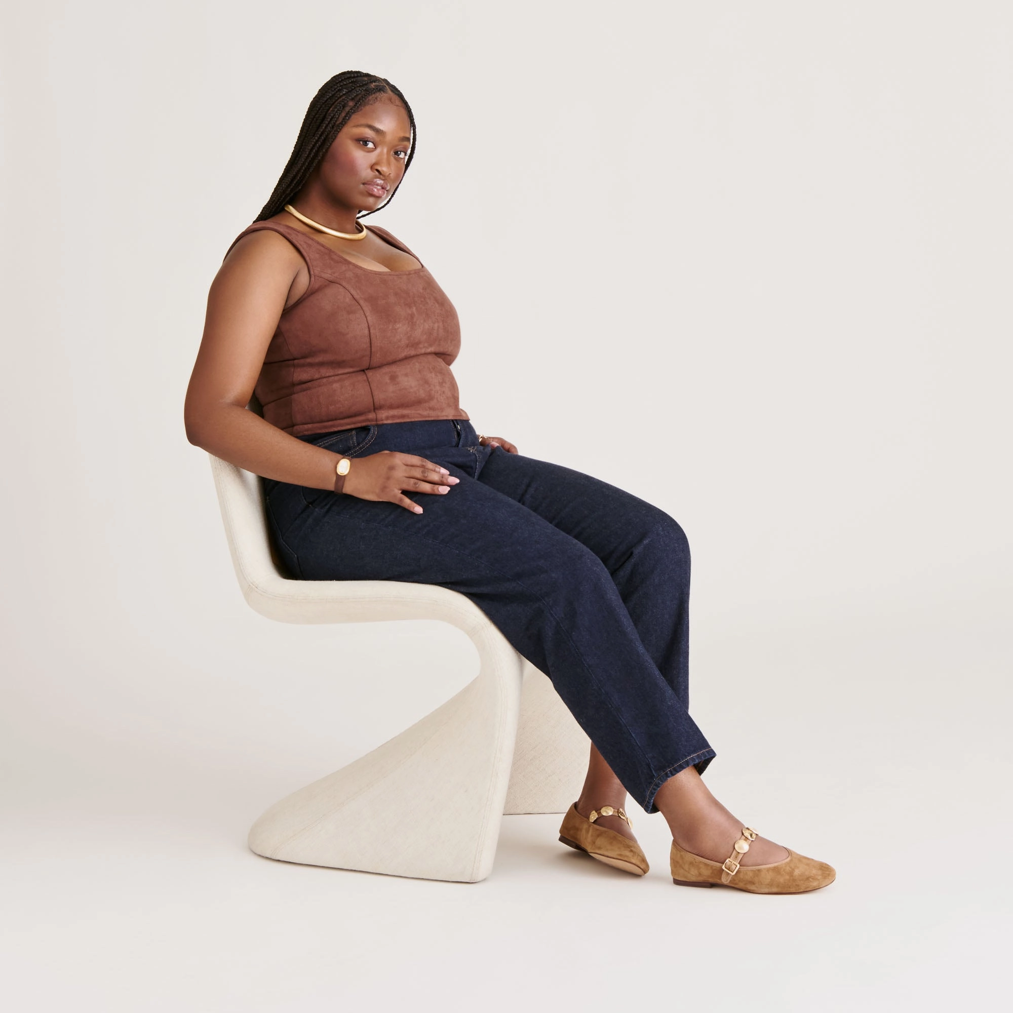 High-Quality Craft Airport Edge RELAN BALLET FLATS LT BROWN SUEDE