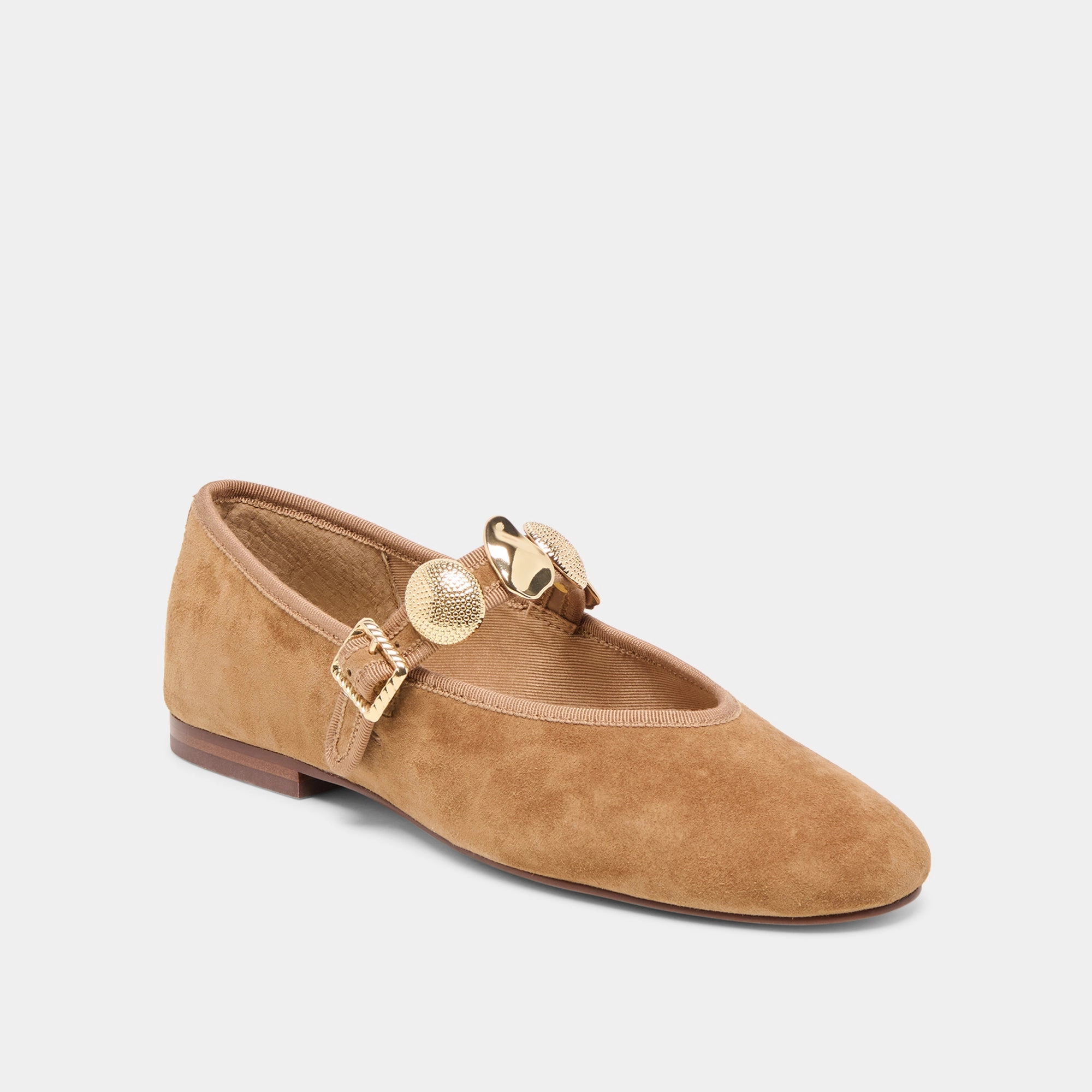 RELAN BALLET FLATS LT BROWN SUEDE Chic Finish