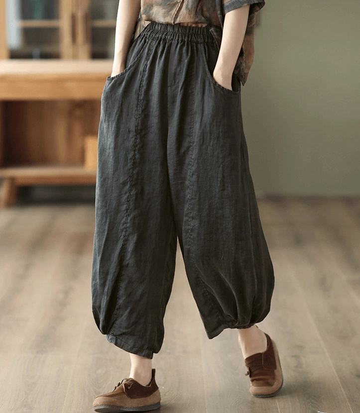 Babakud Women Classic Ramie Harem Pants anti-odor