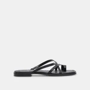INDIGO SANDALS BLACK LEATHER Secure Sole