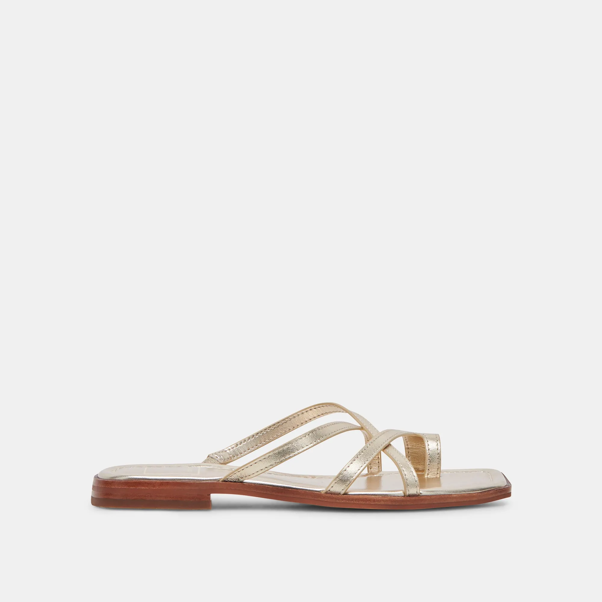 Reinforced Heel Counter INDIGO SANDALS GOLD DISTRESSED LEATHER