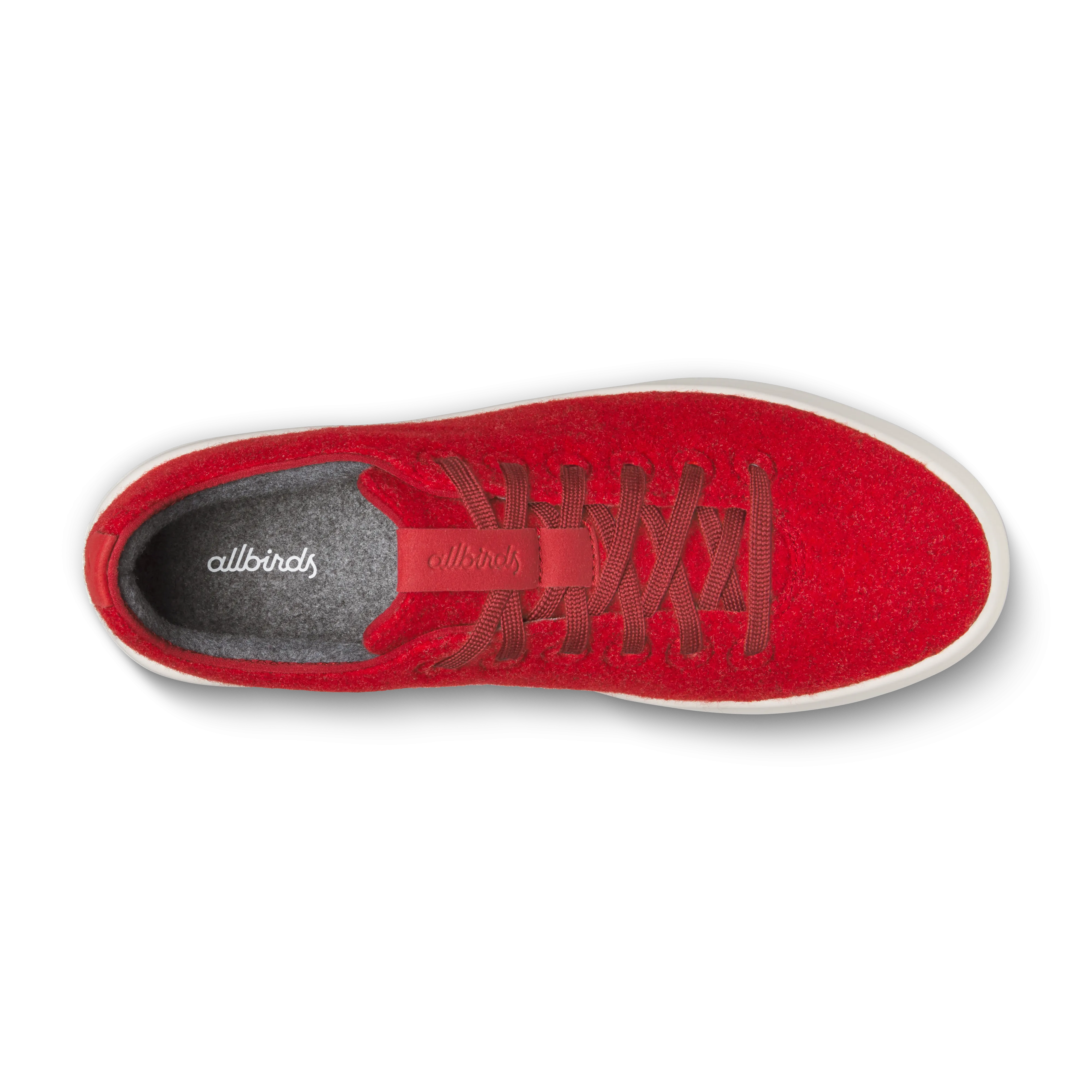 Air Cushioned Heel Trendy Men's Wool Cruiser - Poppy Red (Natural White Sole)