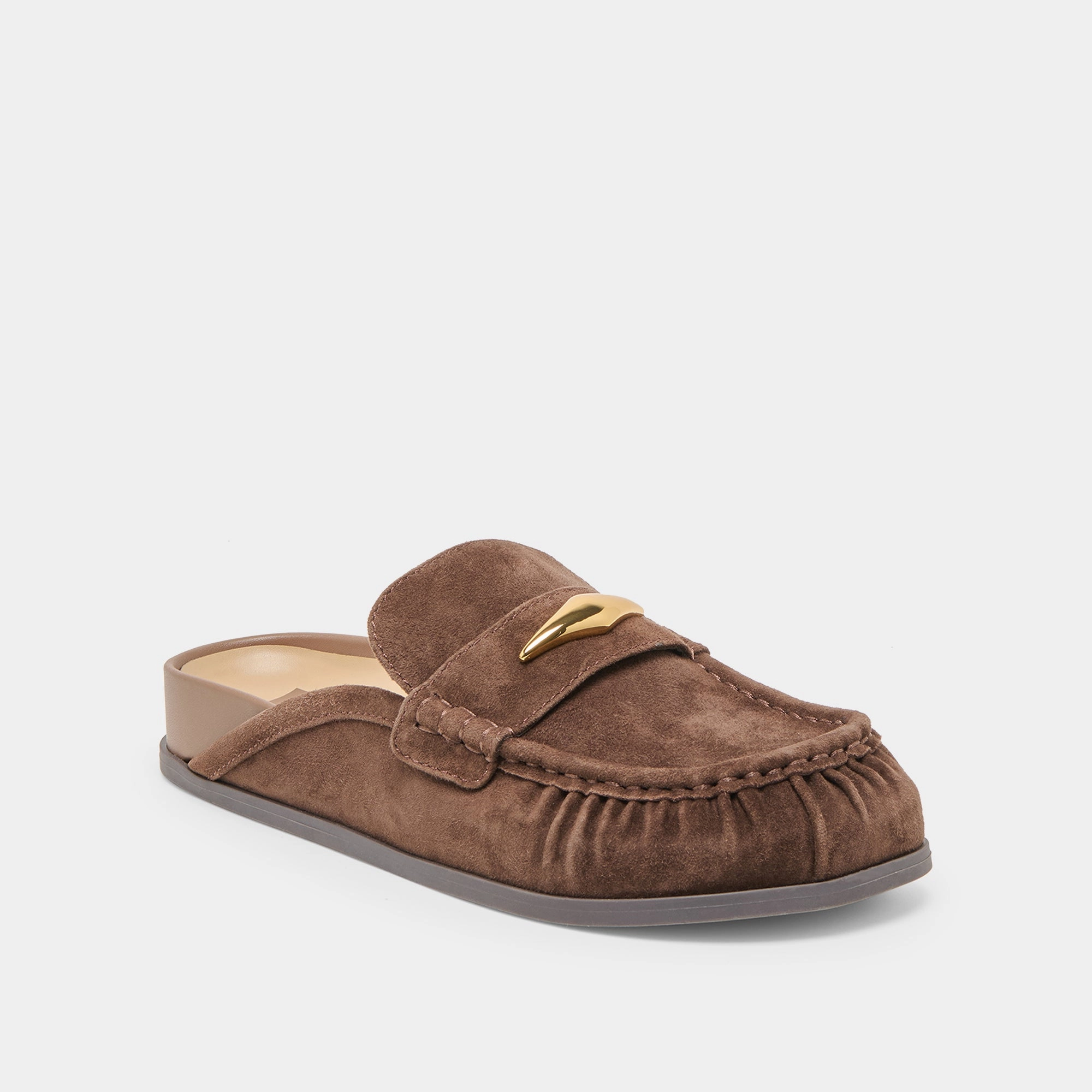 JODERO FLATS DK BROWN SUEDE Fashionista Look