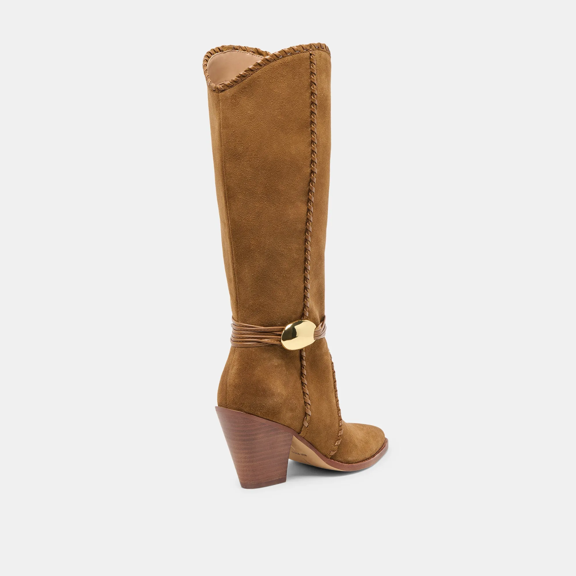 JODY WIDE CALF BOOTS LT BROWN SUEDE Noise Reducing