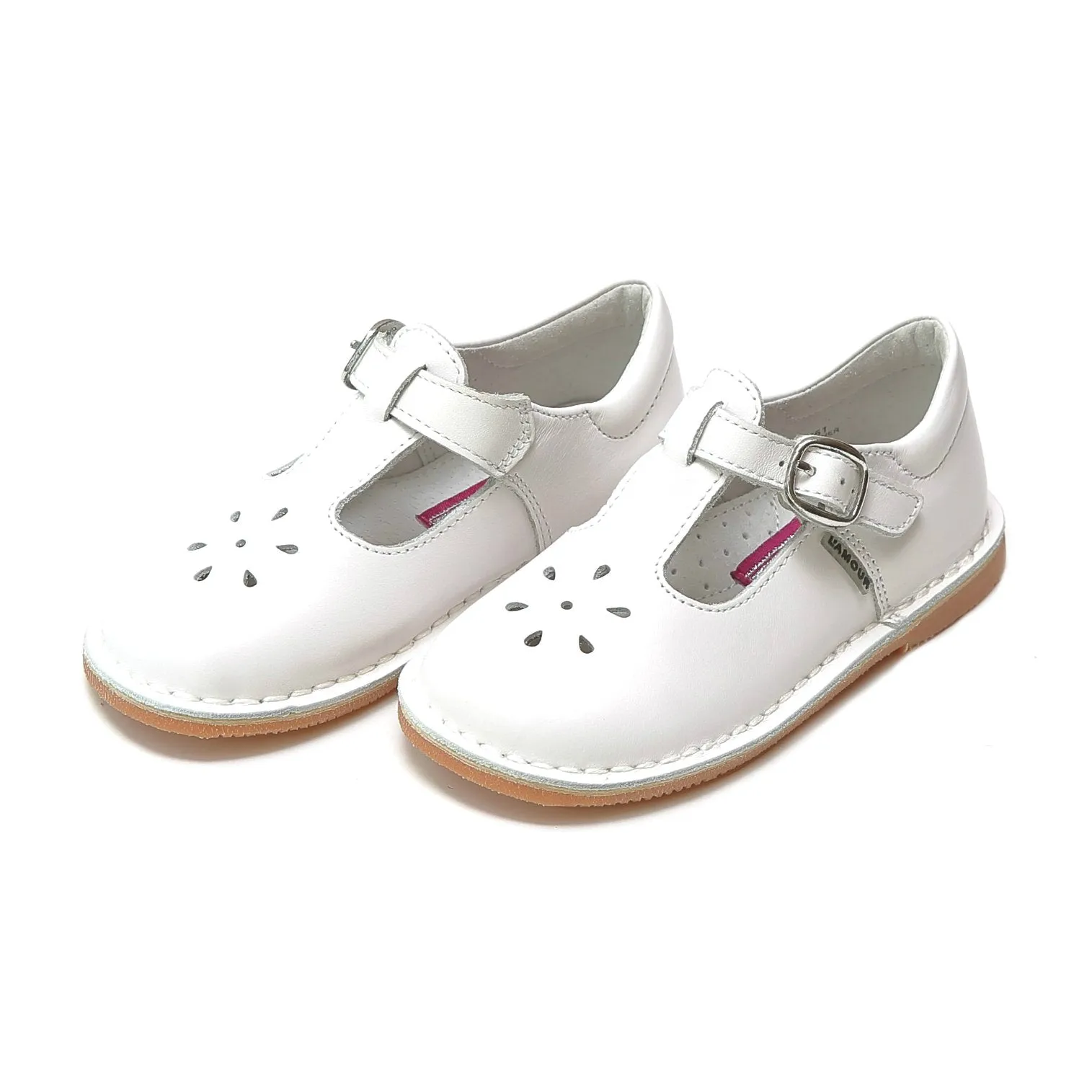 Joy Classic Leather T-Strap Mary Jane White Anti Odor Technology