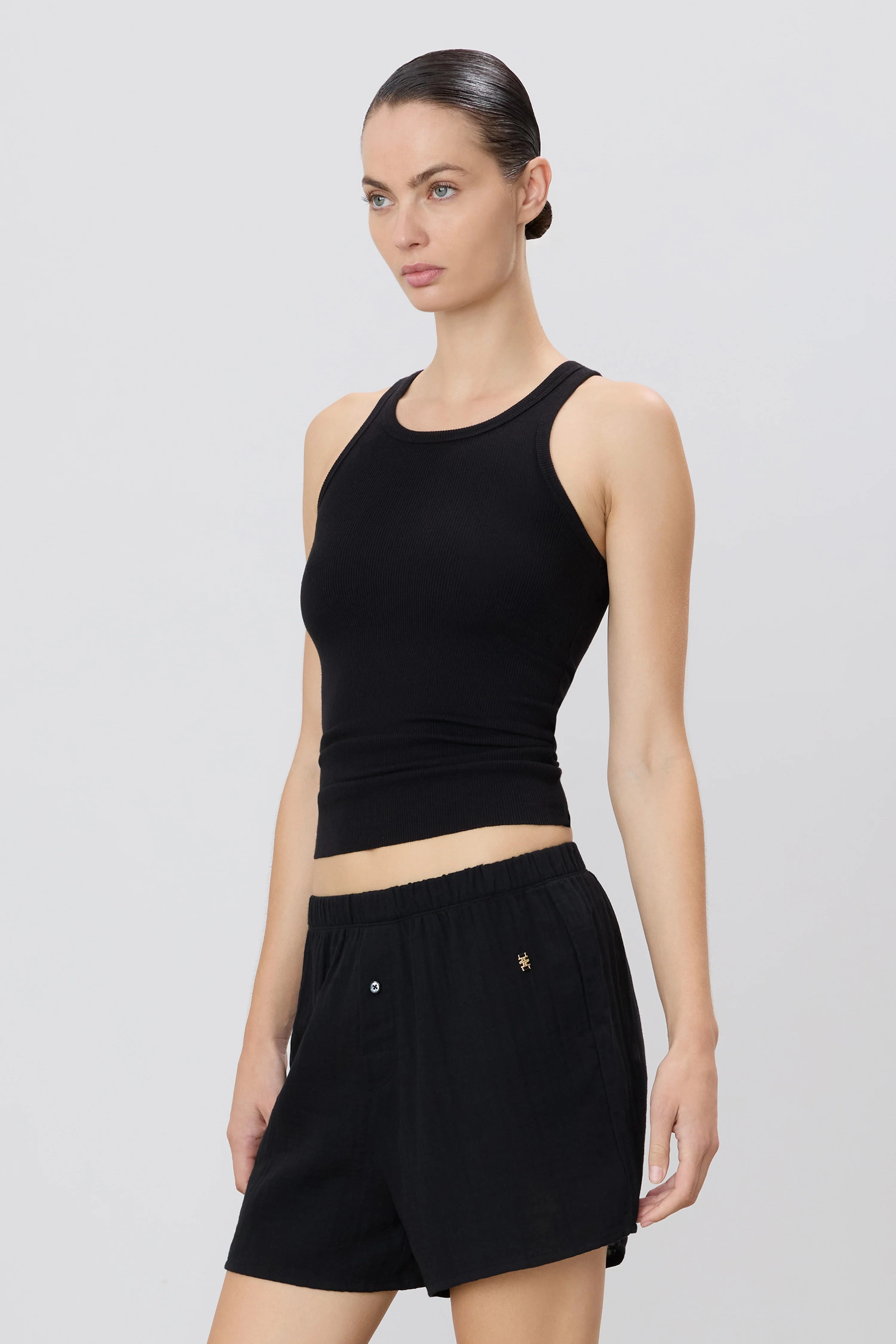 Sleek Look Travel Friendly Jude Short in Black