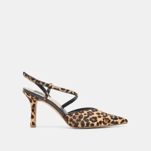 KAMRA HEELS DK LEOPARD CALF HAIR Comfortable Touch