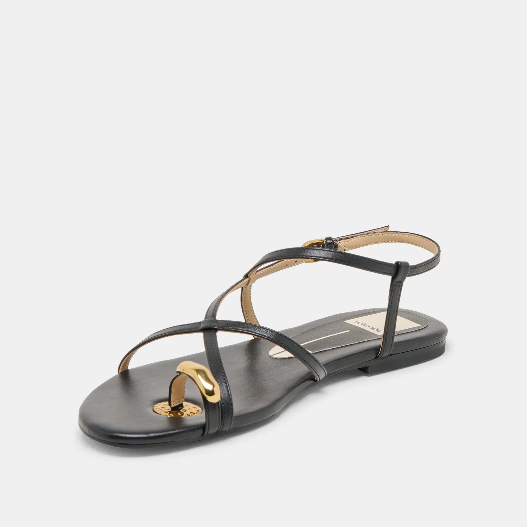 KESHA SANDALS BLACK LEATHER windy - weather Roomy Fit