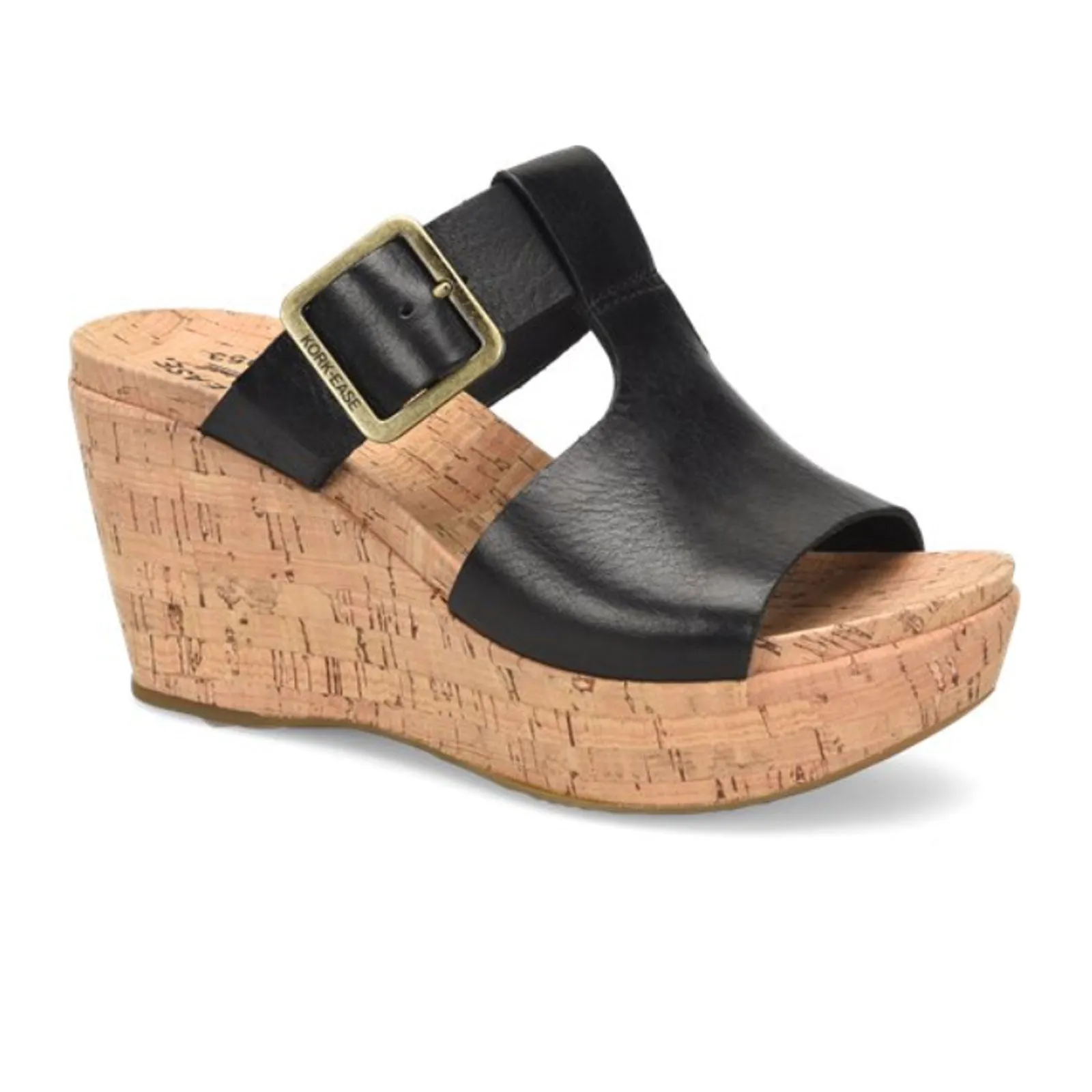 Gel Padding Kork-Ease Andi Wedge Sandal (Women) - Black