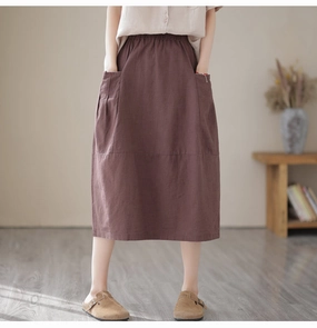 Odor Free Babakud Women Summer Classic Cotton Linen Skirt