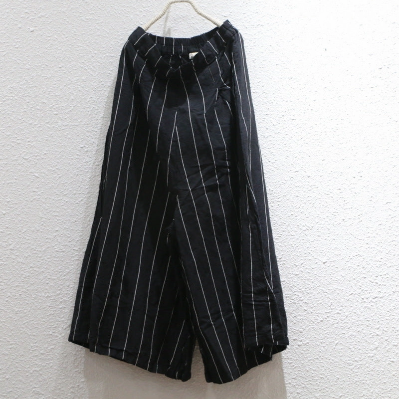 Women Summer Retro Casual Linen Pants wrinkle free Cool Comfort