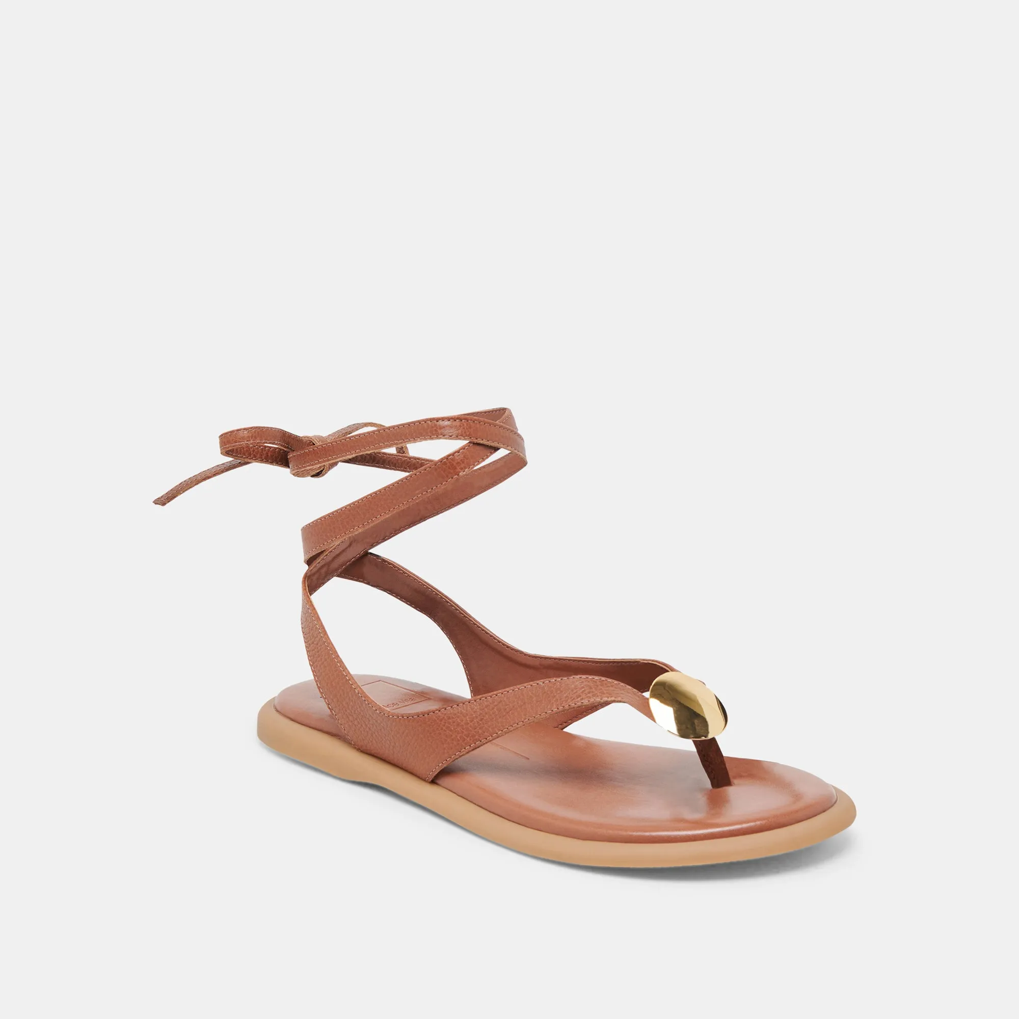 JUDY SANDALS COGNAC LEATHER Vegan Leather