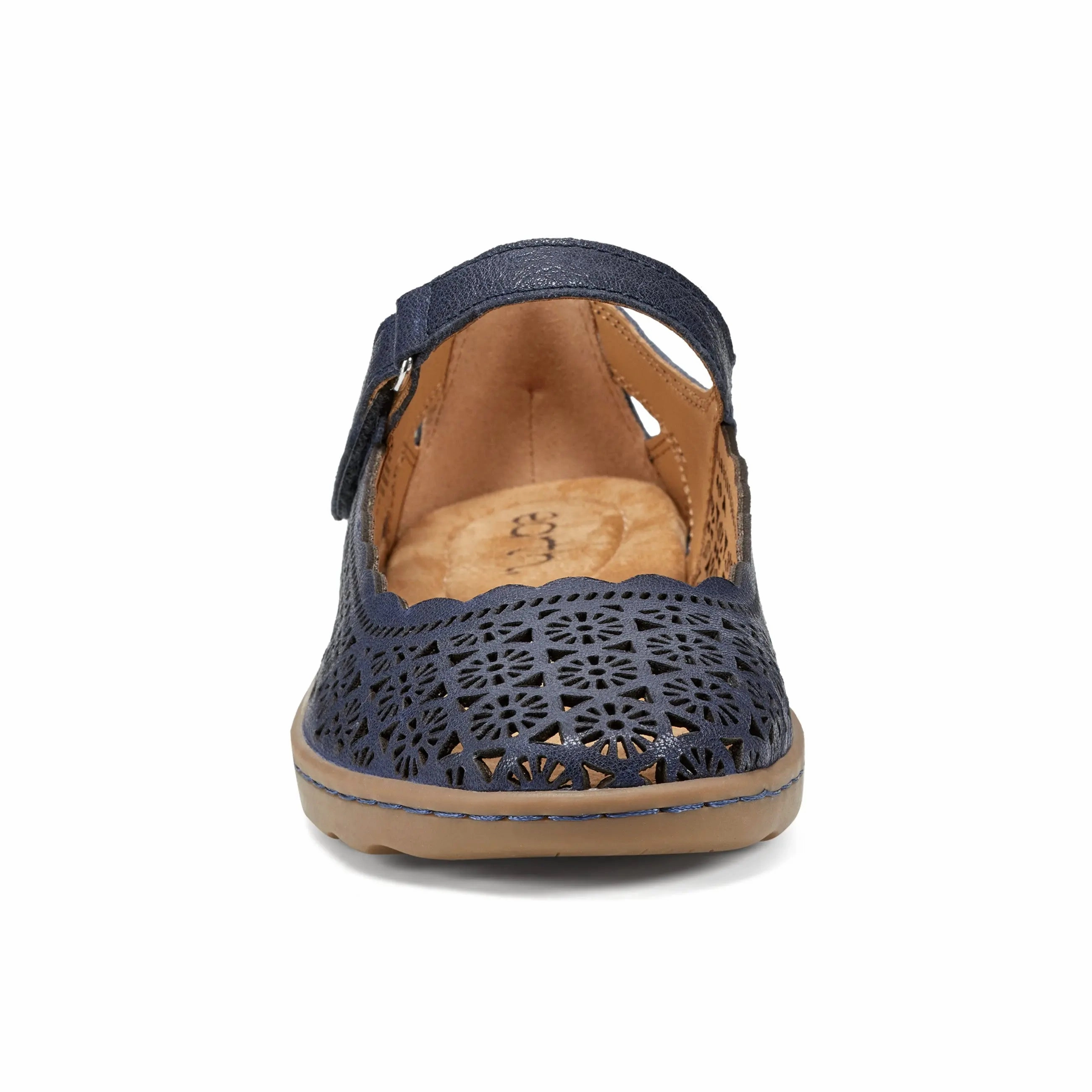 Comfortable Soles Lady Perforated Slip-On Ballet Flat