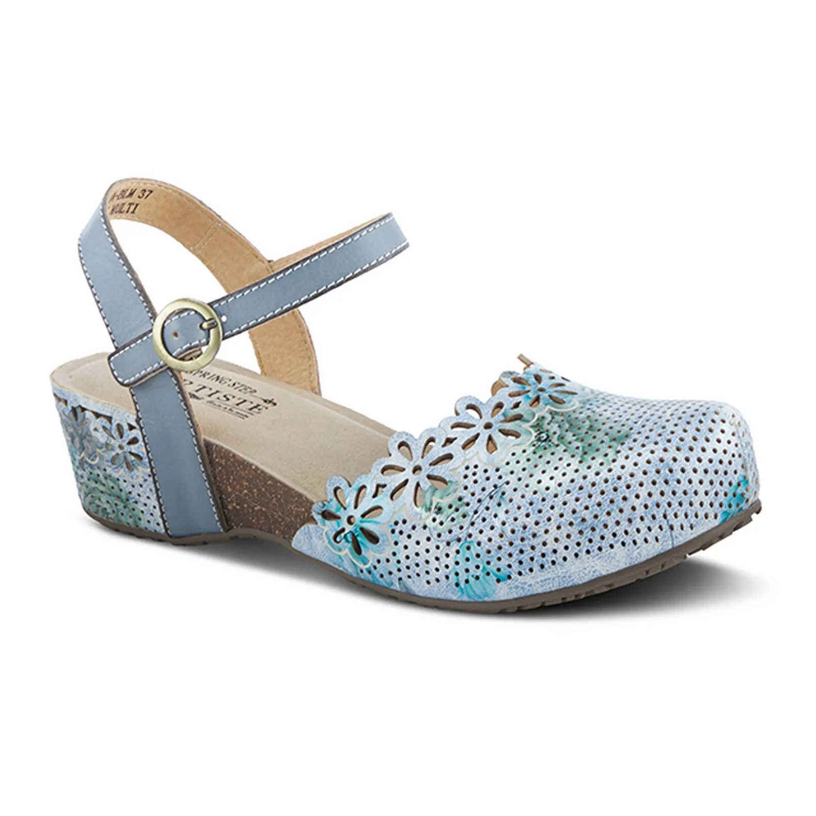 QuickDry L'Artiste Aahna Wedge Sandal (Women) - Blue Multi Leather