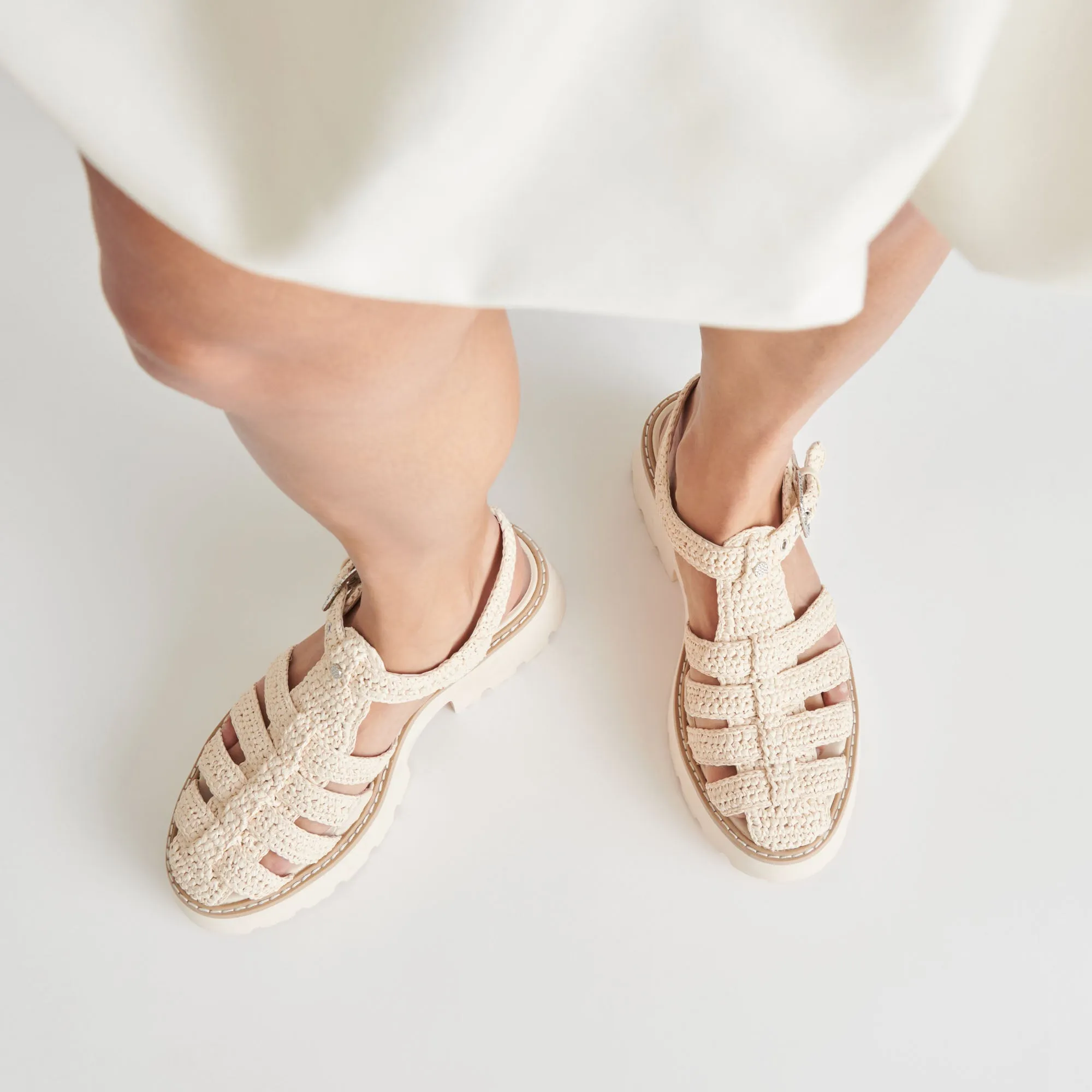 LASLY SANDALS OATMEAL KNIT rainy