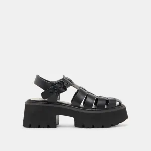 LASLY TONAL SANDALS BLACK LEATHER UV - resistant kids'