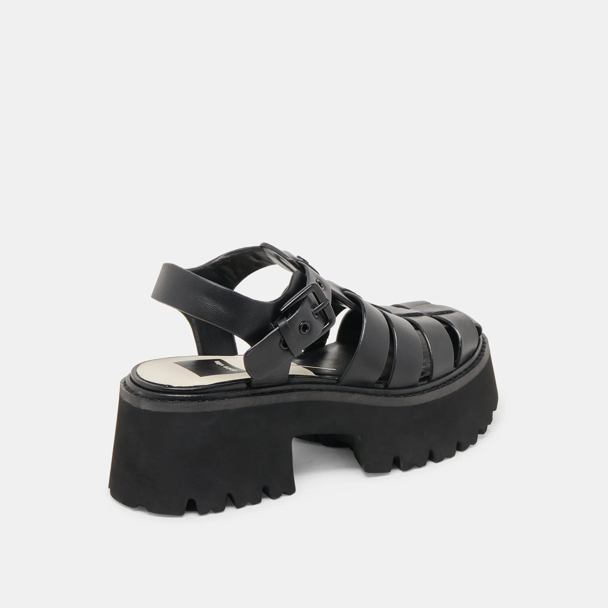 Exclusive breathability students LASLY TONAL SANDALS BLACK LEATHER