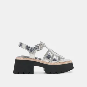 LATICE SANDALS SILVER DISTRESSED LEATHER school students