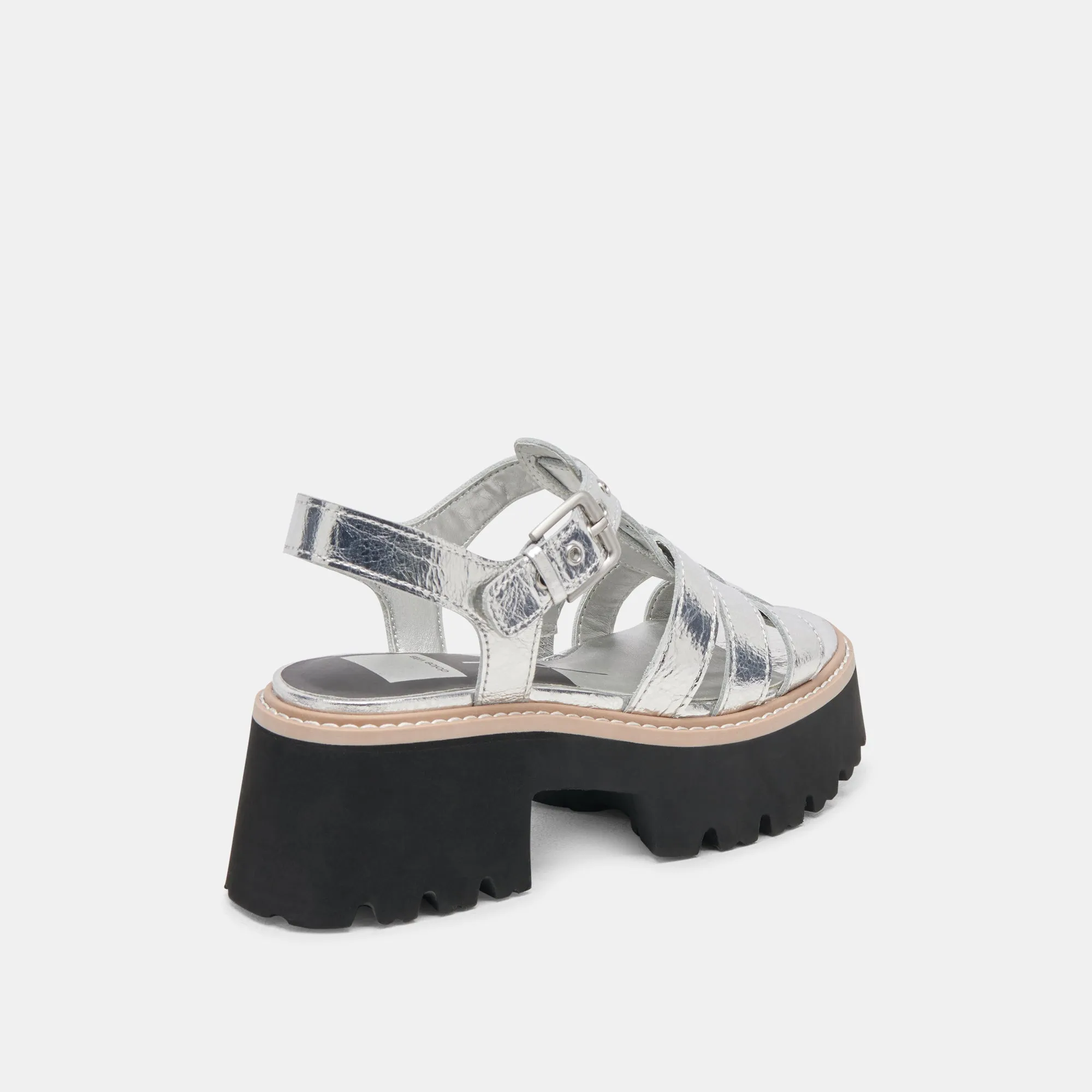 Superior Look LATICE SANDALS SILVER DISTRESSED LEATHER