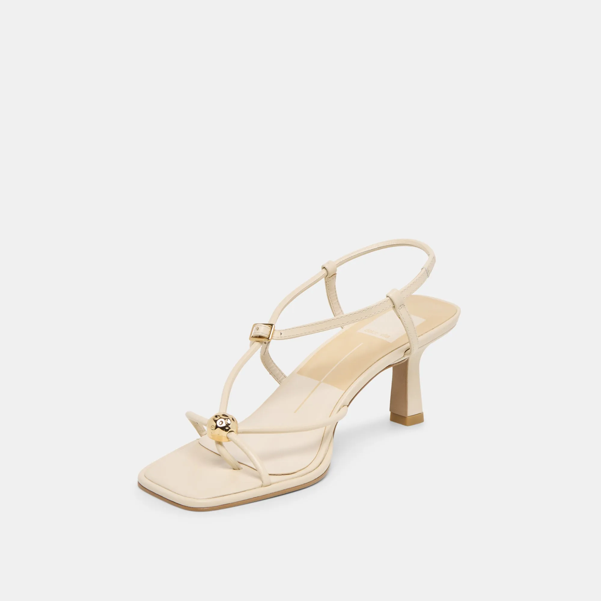 MYLEE HEELS CREME LEATHER Neutral Fit Padded Collar Structure